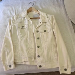 Old Navy Distressed White Denim Jacket